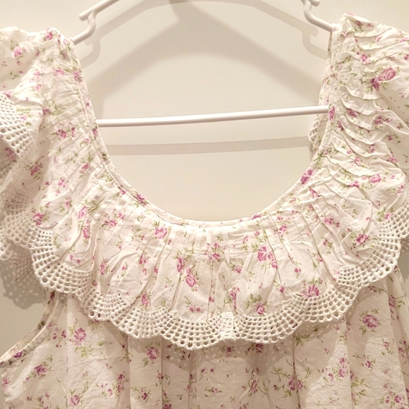 Rachel Ashwell Floral Ruffle Sleeveless Sleepwear Dress - Picture 9 of 9